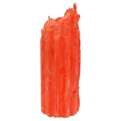 Rib 12X Thin Flare Orange Cornice Vessel by Lenny Stopp