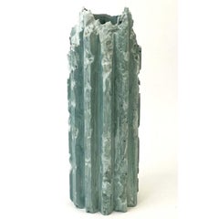 Rib 12X Thin Gray Mint Cornice Vessel by Lenny Stopp