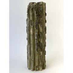 Rib 12X Thin Tall Dark Green Cornice Vessel by Lenny Stopp