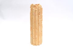 Rib 12X Thin Tall Pale Orange Cornice Vessel by Lenny Stopp