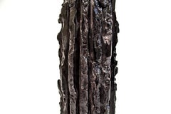 Rib 16X Thin Pitch Black Cornice Vessel by Lenny Stopp