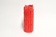 Vaso Rib 16X Thin Red Cornice di Lenny Stopp