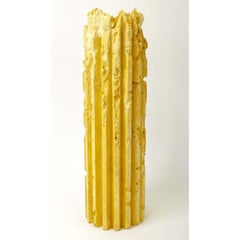 Rib 16X Thin Tall Yellow Cornice Vessel by Lenny Stopp