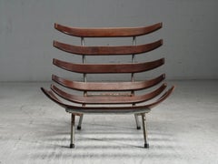 Rib Chair in Teak and Metal, Brazil, 1950's