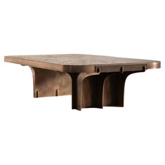 Mesa baja Rib -  Latón Patinado Esculpido