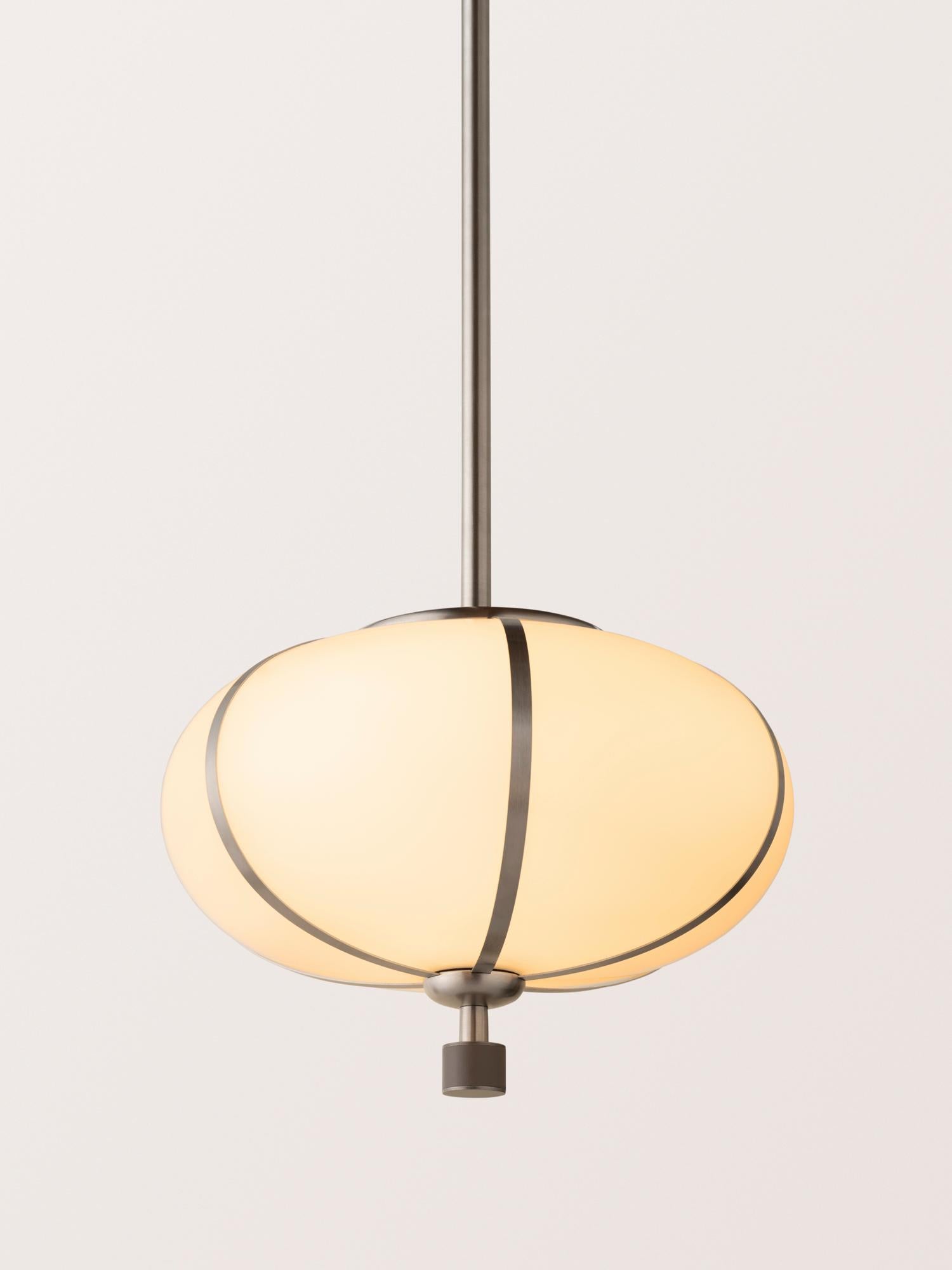 Rib Pendant - Small Ellipse in Satin Brass For Sale 4