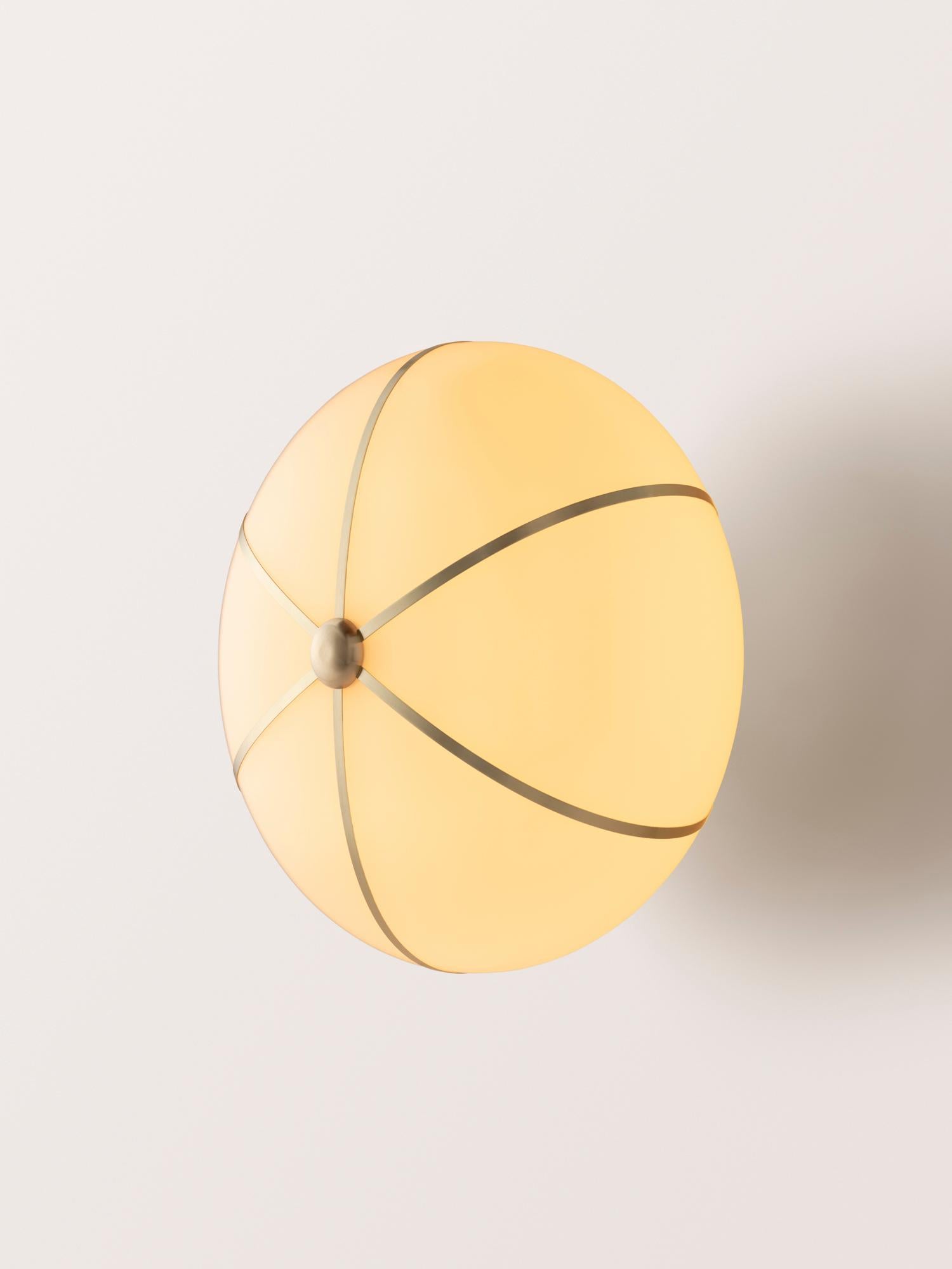 Contemporary Konekt Rib Sconce - Large Ellipse in Satin Brass For Sale
