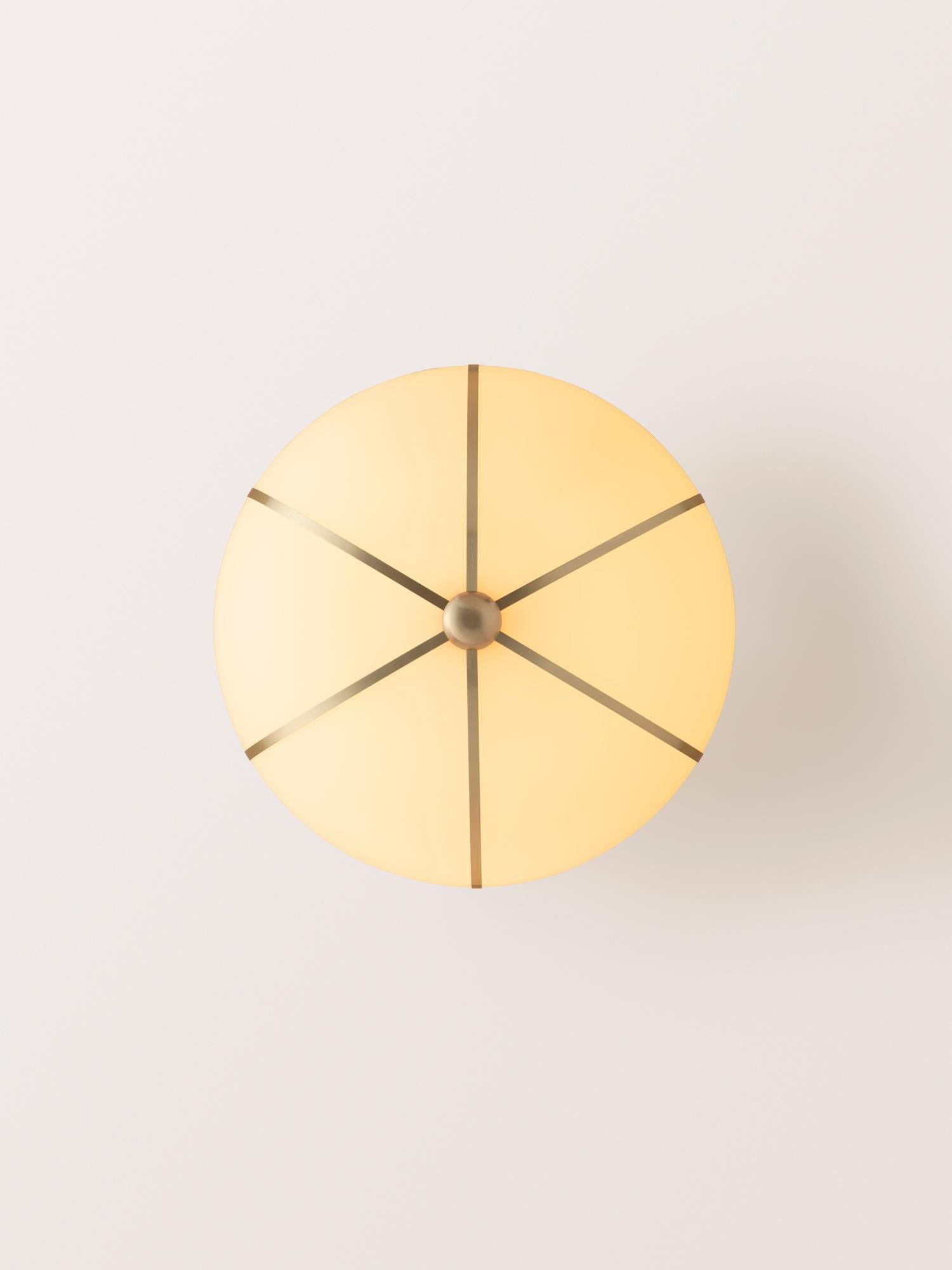 Contemporary Rib Sconce - Large Ellipse in Satin Brass For Sale