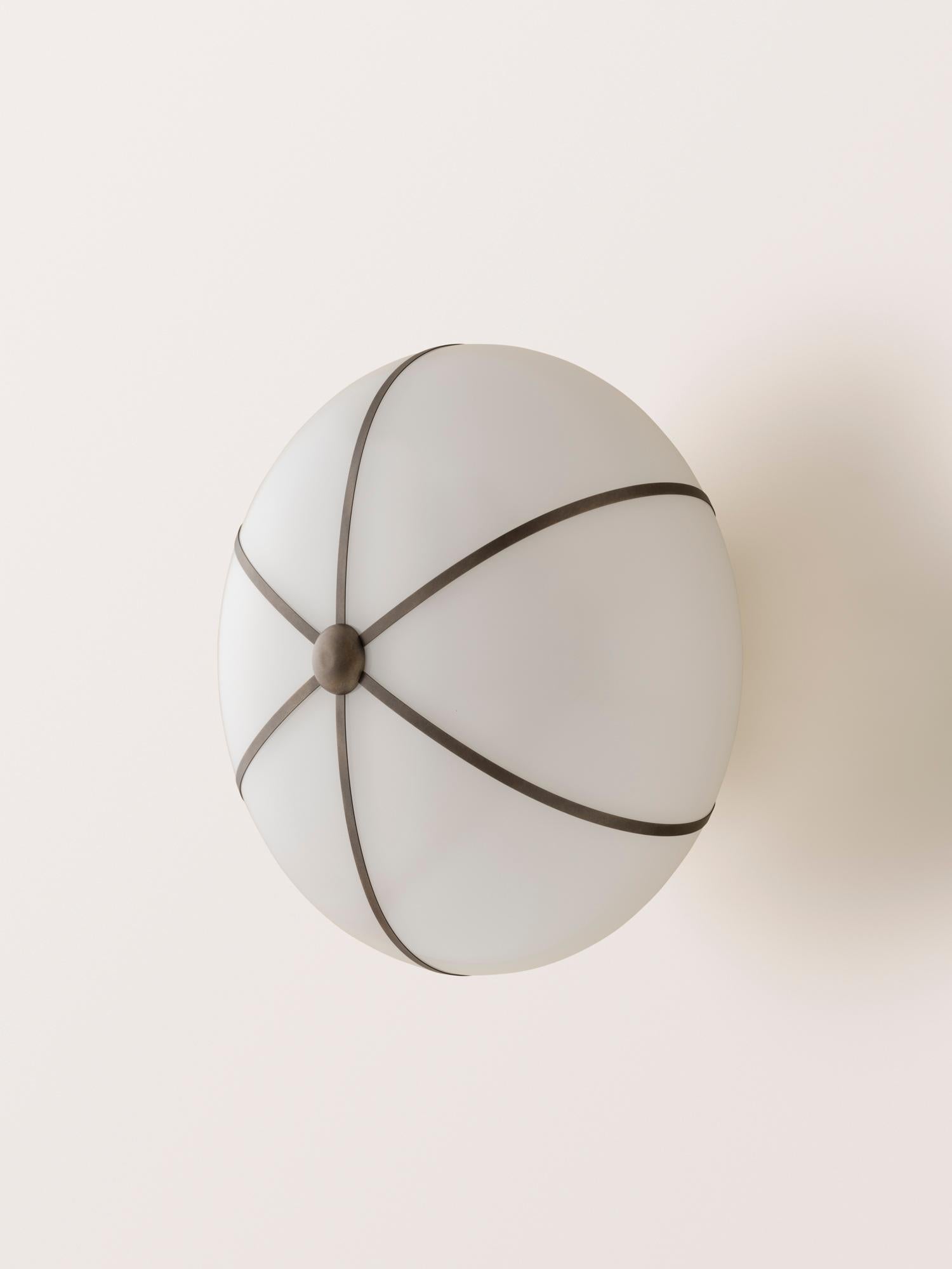 Konekt Rib Sconce - Large Ellipse in Satin Brass For Sale 3
