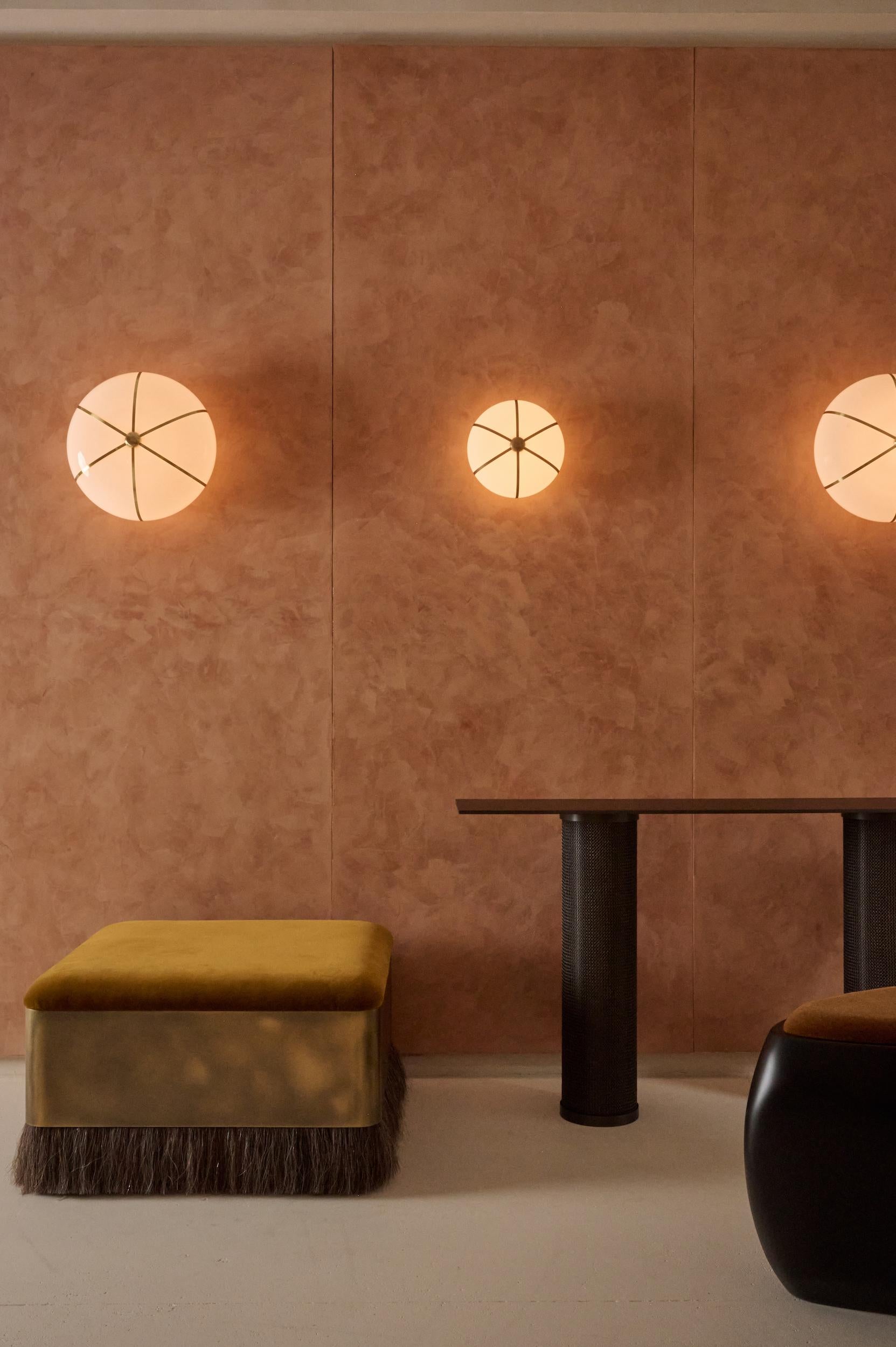 Konekt Rib Sconce - Large Ellipse in Satin Brass In New Condition For Sale In New York, NY