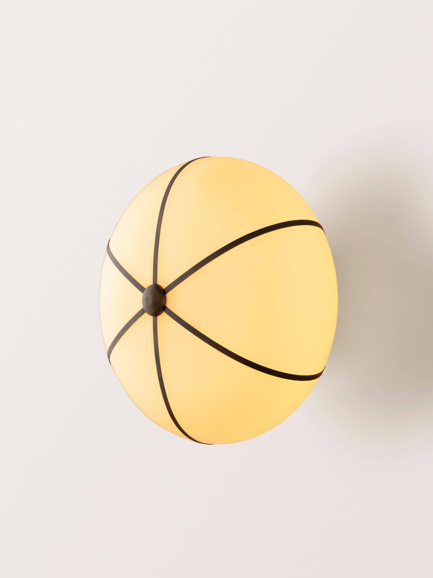 Konekt Rib Sconce - Large Ellipse in Satin Brass For Sale 4