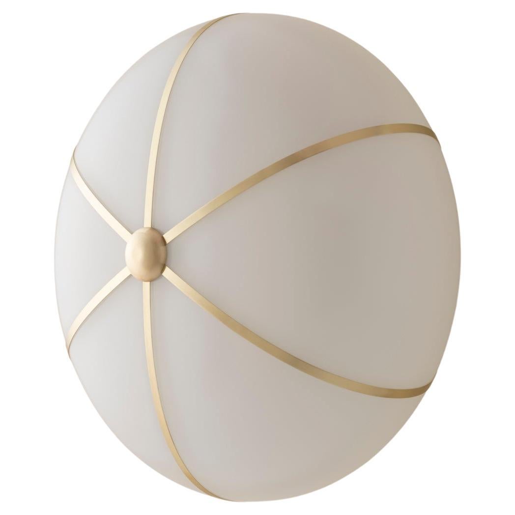 Rib Sconce - Large Ellipse in Satin Brass For Sale