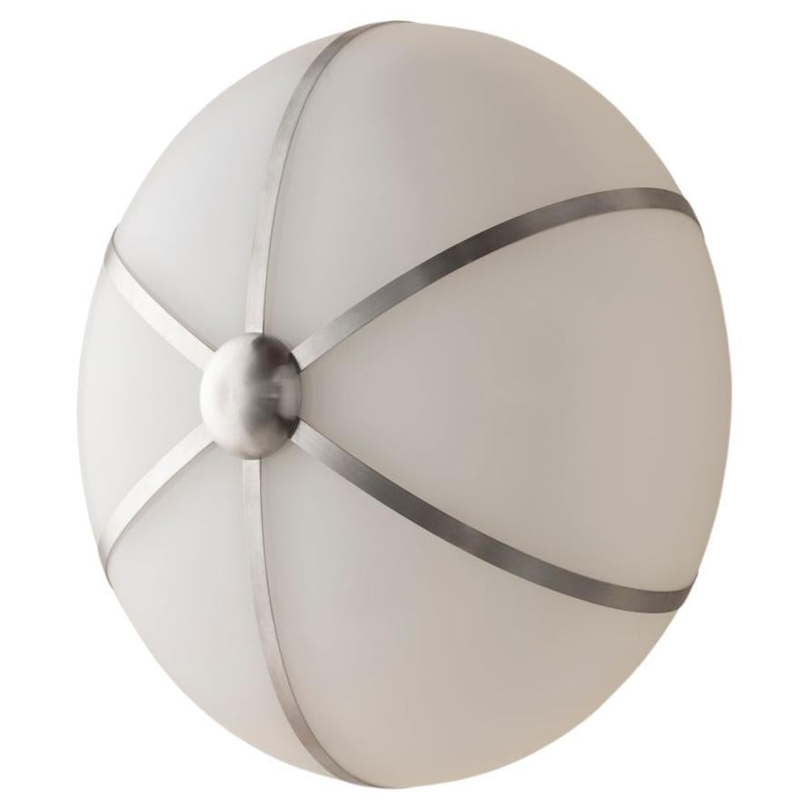 Rib Sconce - Small Ellipse in Satin Nickel For Sale