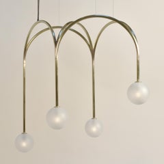 Rib Vault Light, Brass Chandelier in Diamond and Customizable Configurations