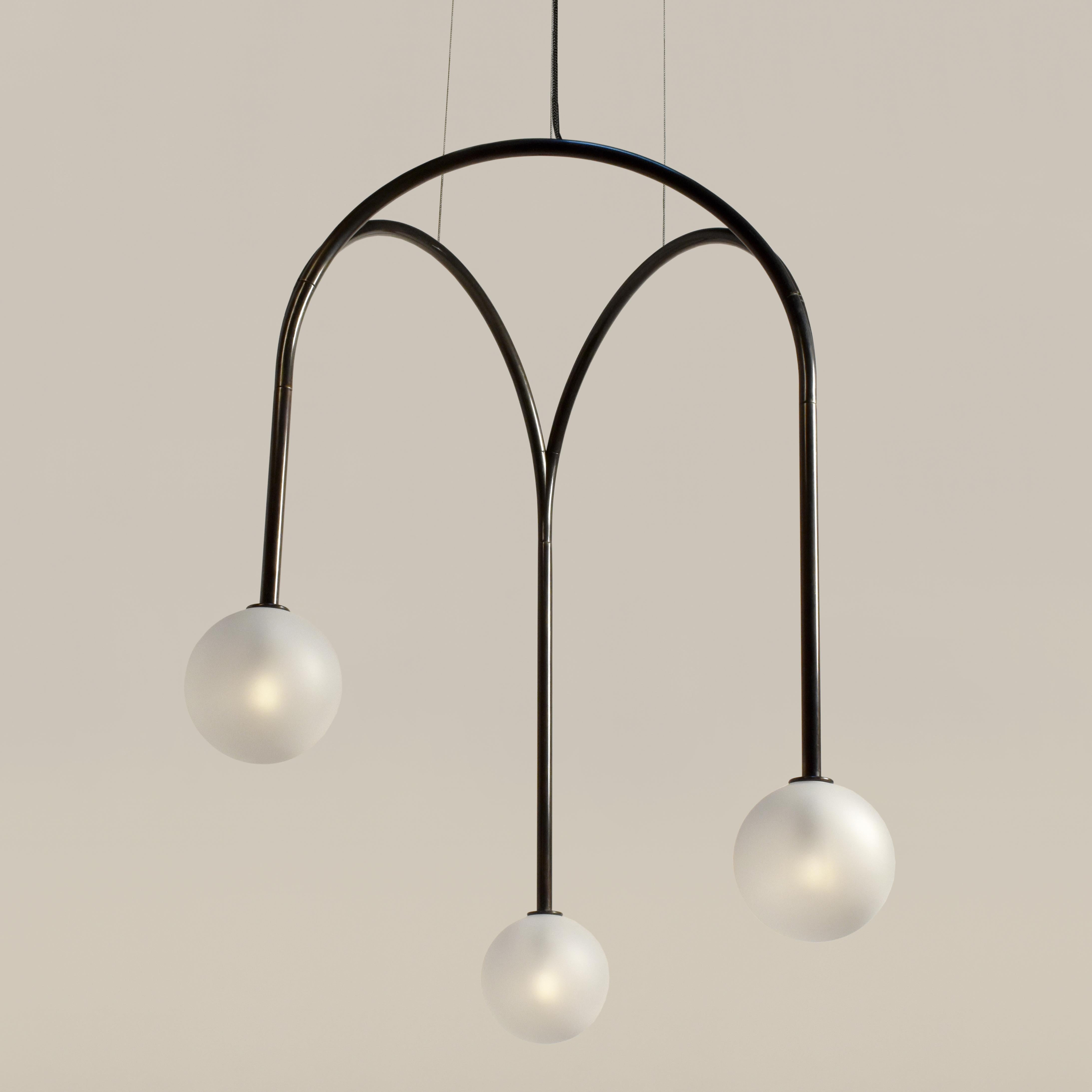 Modular lighting designed and produced by Talbot & Yoon.

The Rib Vault Light recalls architectural rib-vaults which outline the contours of a decorative ceiling or framed a preventive dome in church architecture. In the Vault Light, the form has