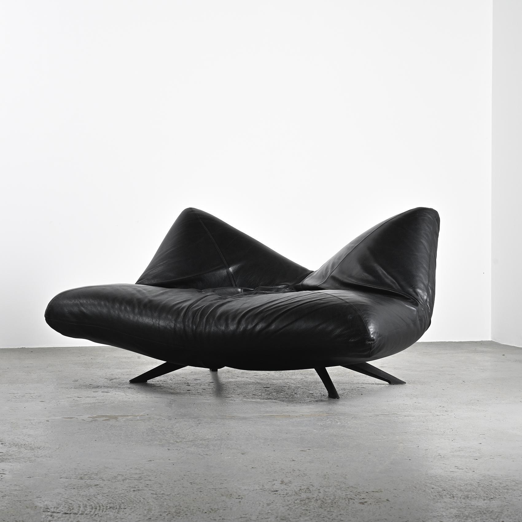 Leather Ribalta modular sofa by Fabrizio Ballardini Arflex, Italy, 1980s For Sale