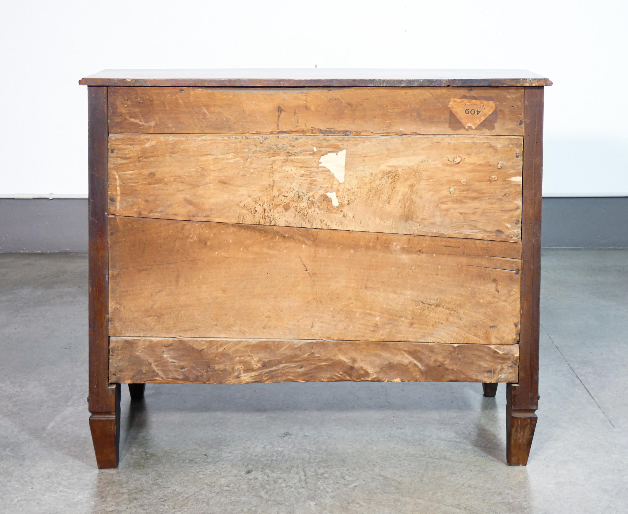 Ribalta secretaire Luigi XVI in legno di noce intarsiato. Geldstrafe XVIII sec. im Angebot 7