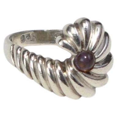 Ribbed Amethyst Ring