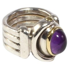 Ribbed Amethyst Ring