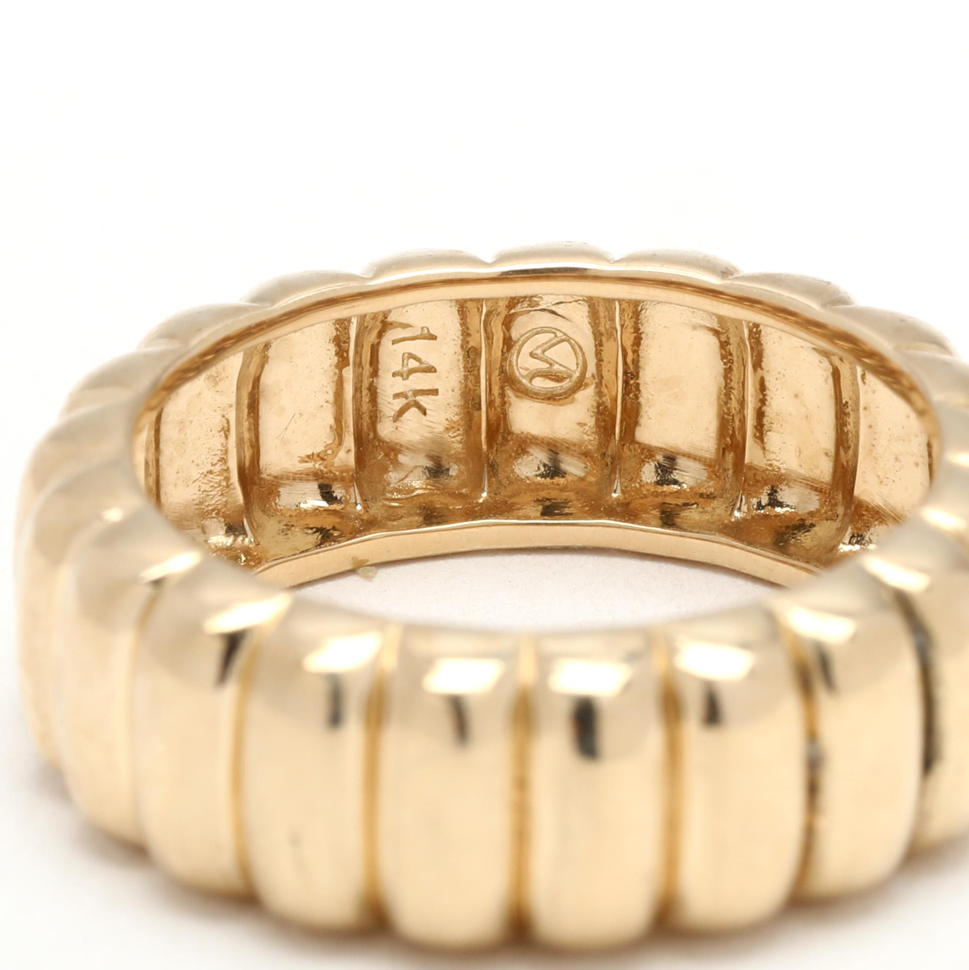Anneau en or jaune 14k, taille 4.75-5 Bon état - En vente à McLeansville, NC