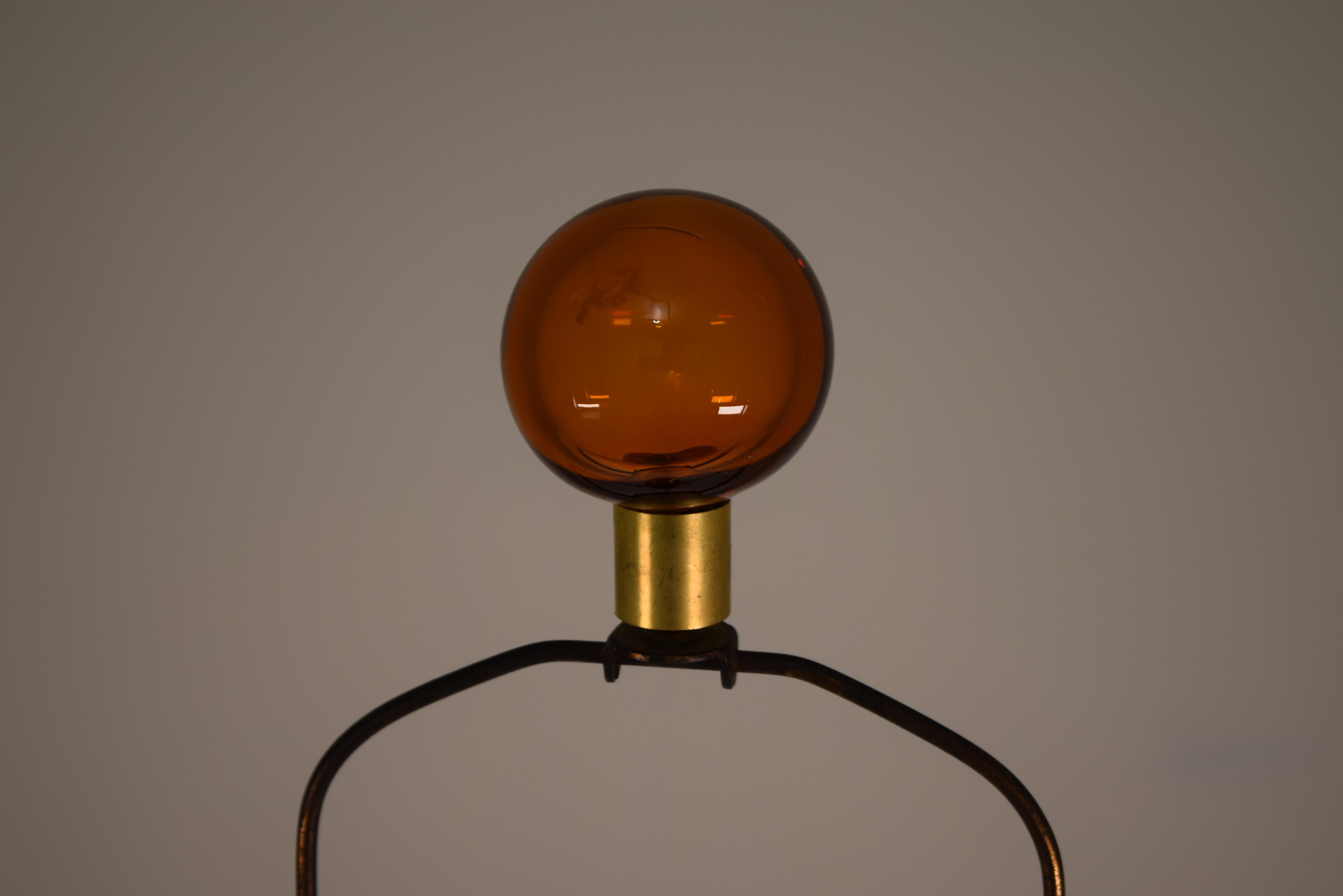 American Ribbed Blenko Table Lamp, circa 1967