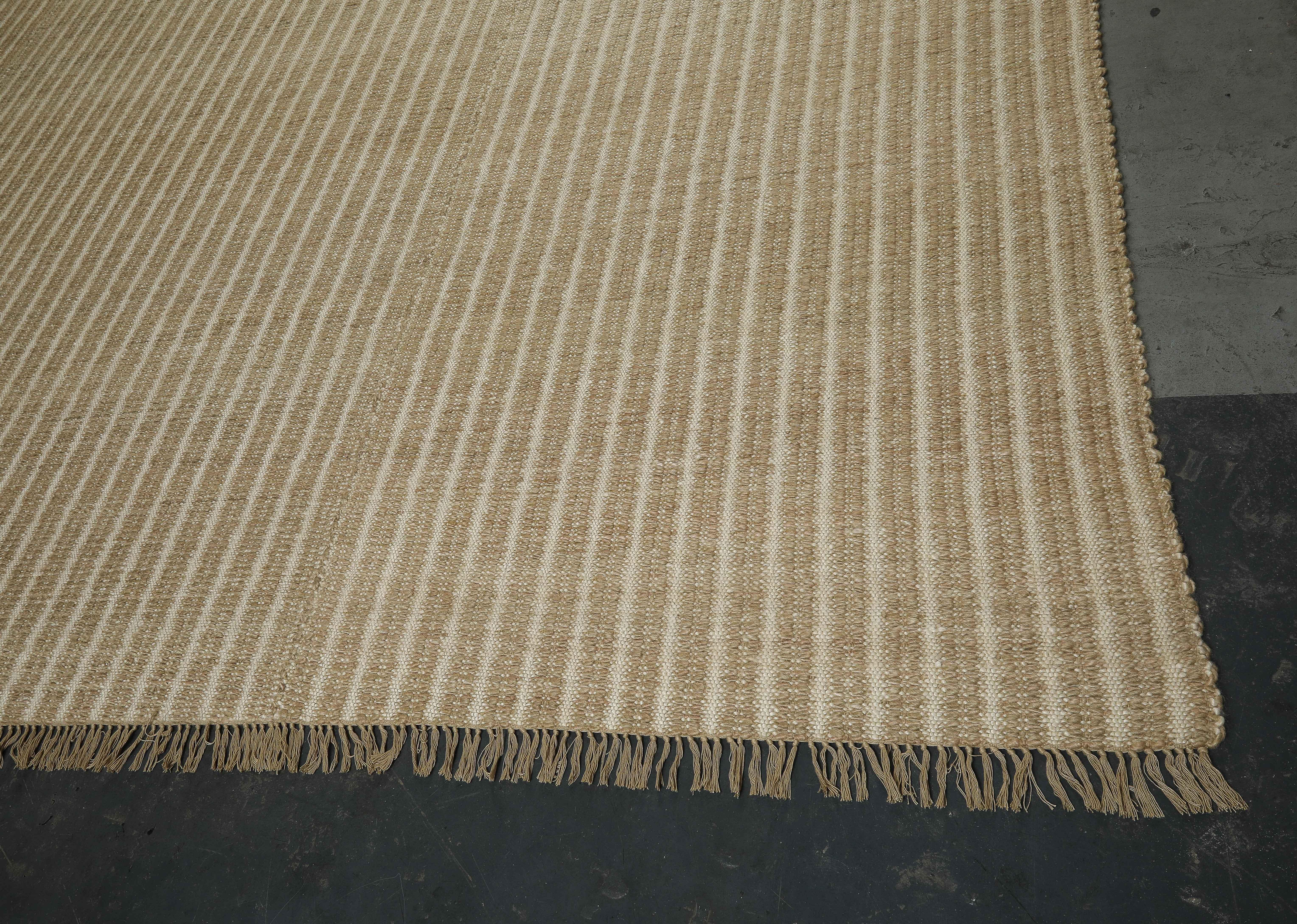 Tappeto per l'area Ribbed Camel & Cream Mohair annodato a mano di Ennui Home in vendita 4