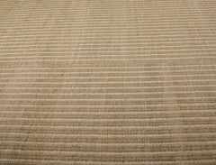 Ribbed Camel & Cream Mohair Hand-Knotted Area Rug by Ennui Home