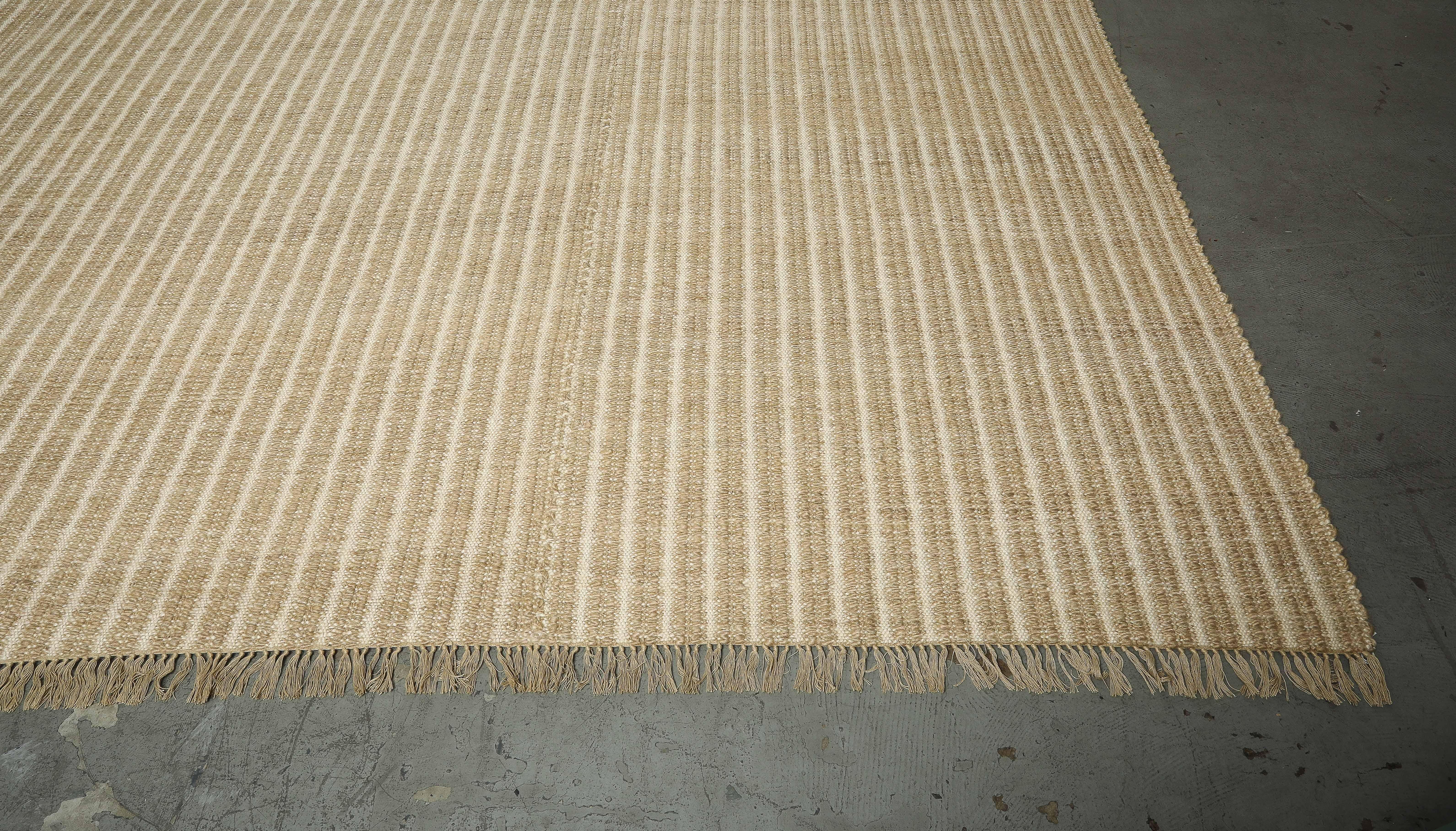 Tappeto per l'area Ribbed Camel & Cream Mohair annodato a mano di Ennui Home in vendita 2