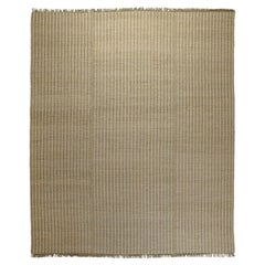 Ribbed Camel & Cream Mohair Hand-Knotted Area Rug by Ennui Home