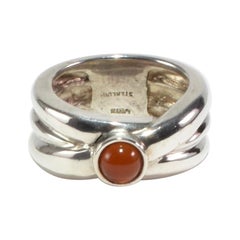 Ribbed Carnelian Ring