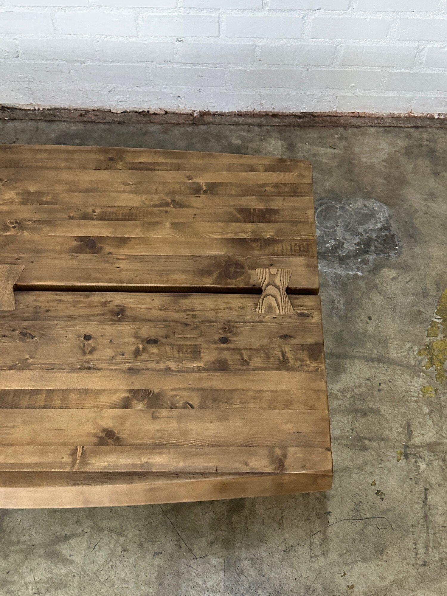 Ribbed Coffee table in Reclaimed Oak For Sale 1