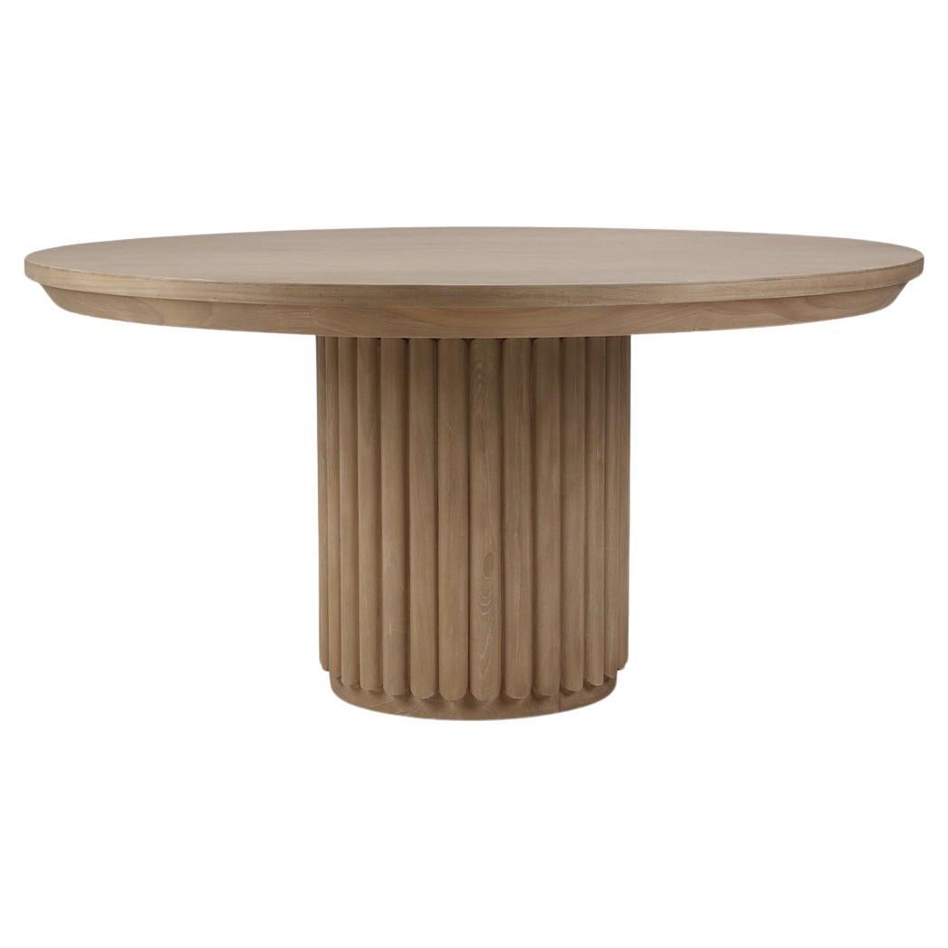 Ribbed Column 60" Round Dining Table For Sale