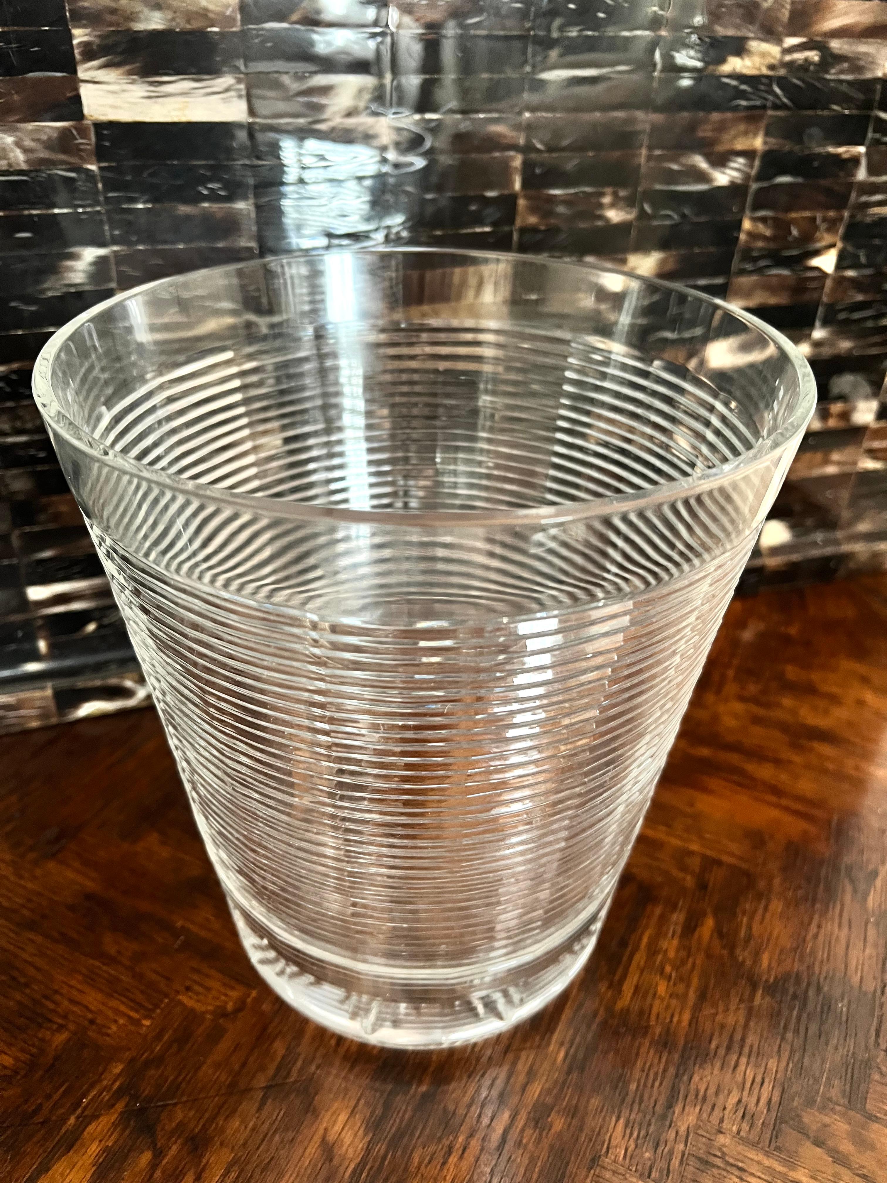 Ribbed Crystal Ice or Champagne Bucket For Sale 5