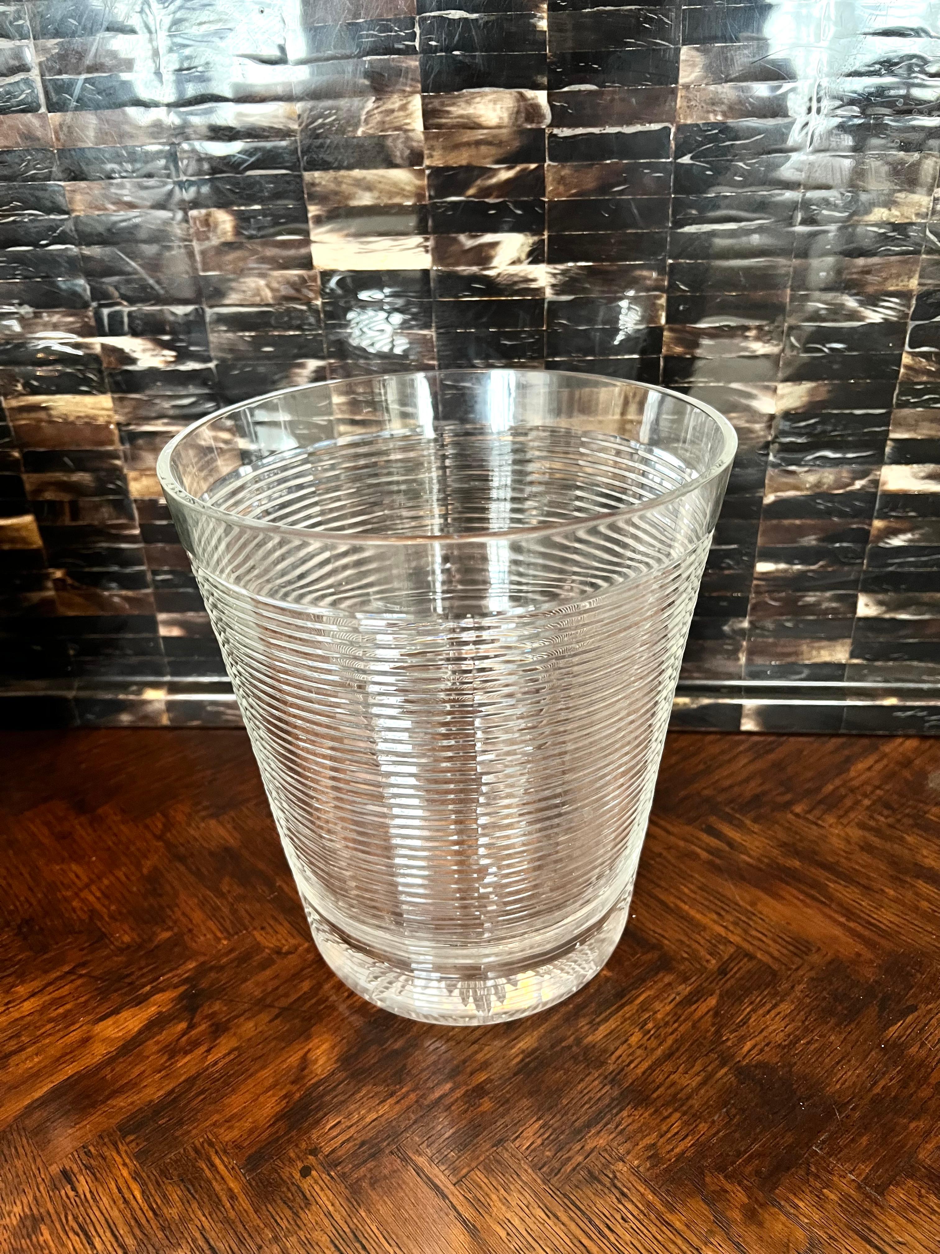 Ribbed Crystal Ice or Champagne Bucket For Sale 6