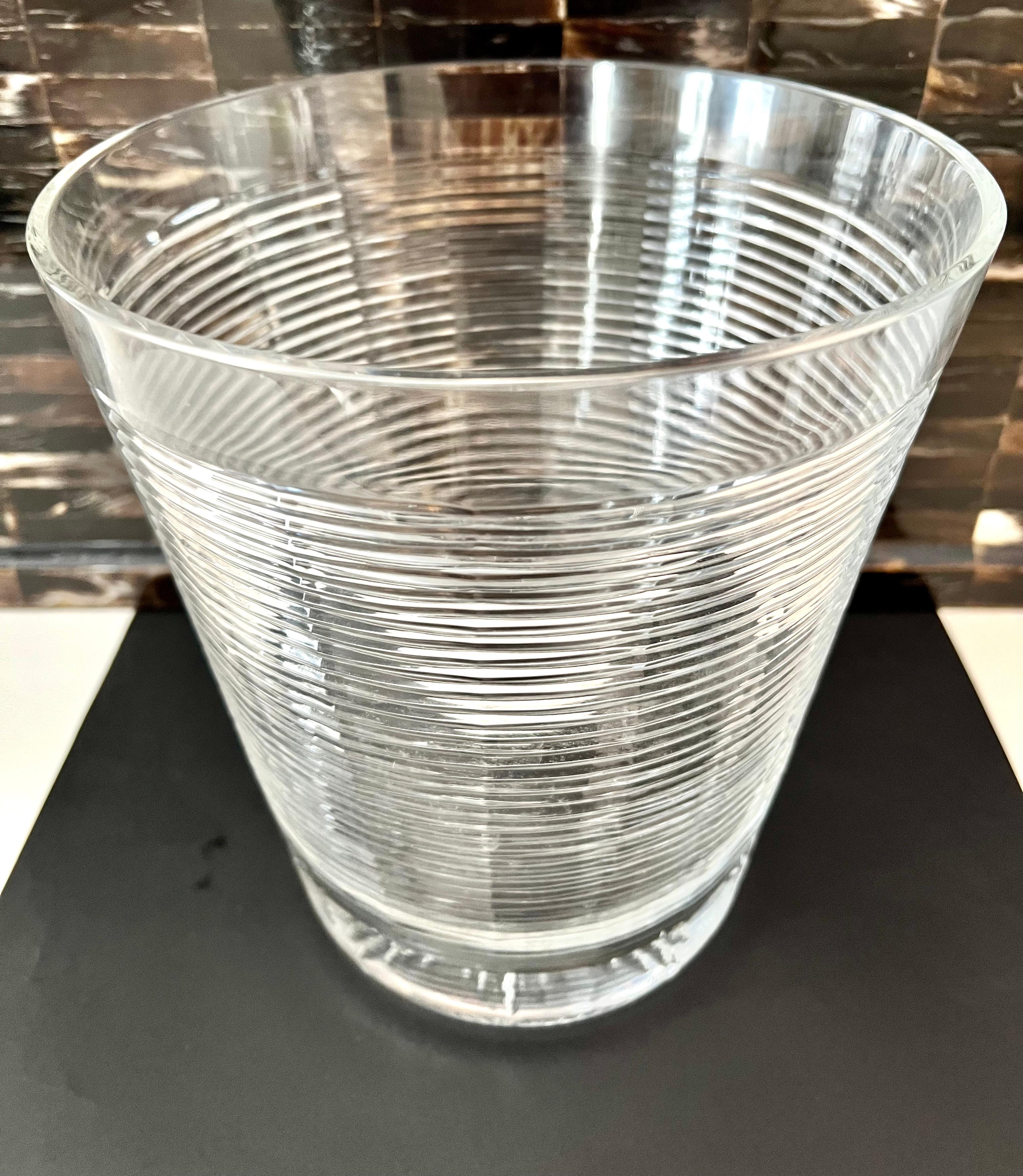 20th Century Ribbed Crystal Ice or Champagne Bucket For Sale