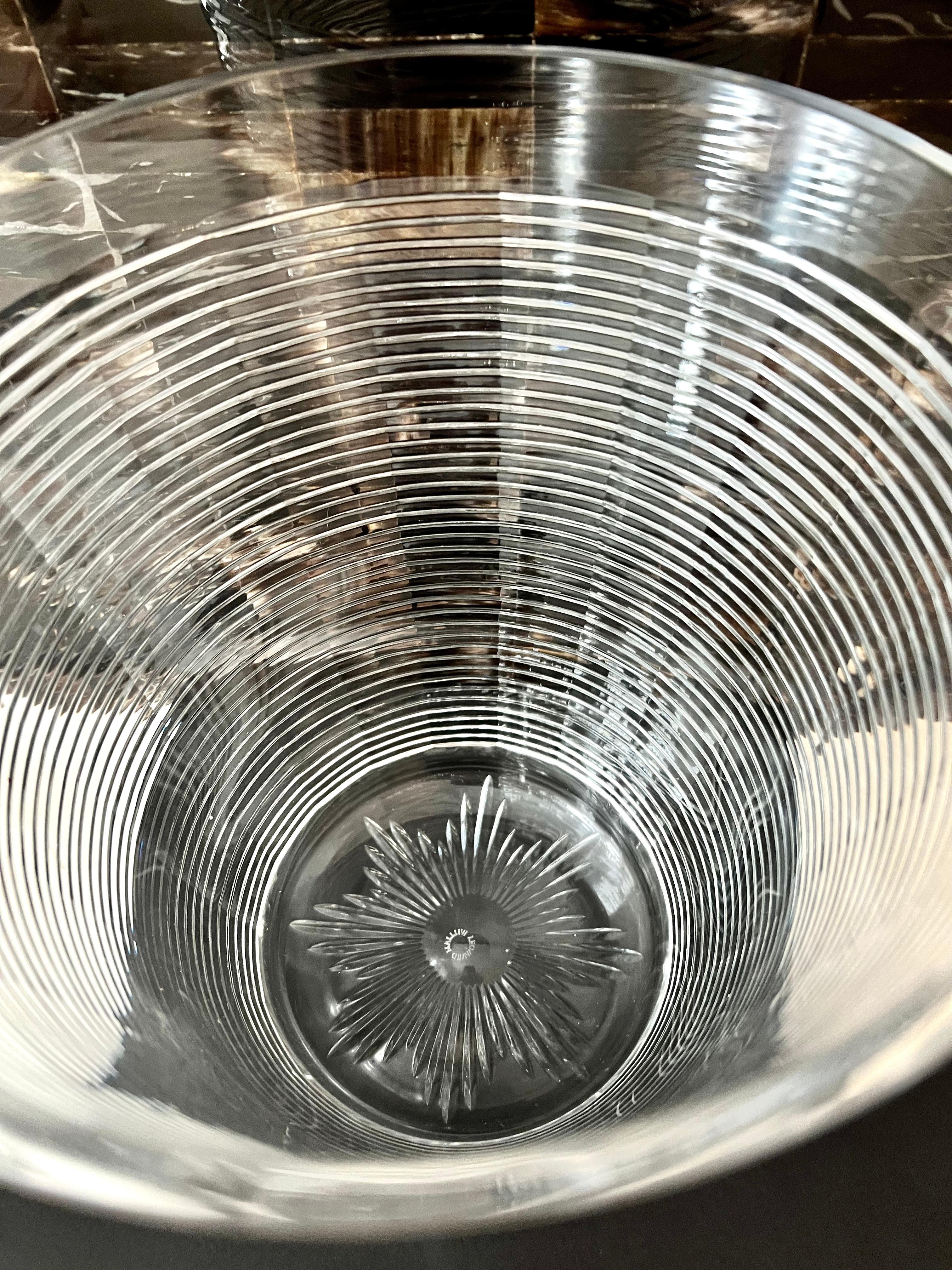 Ribbed Crystal Ice or Champagne Bucket For Sale 1
