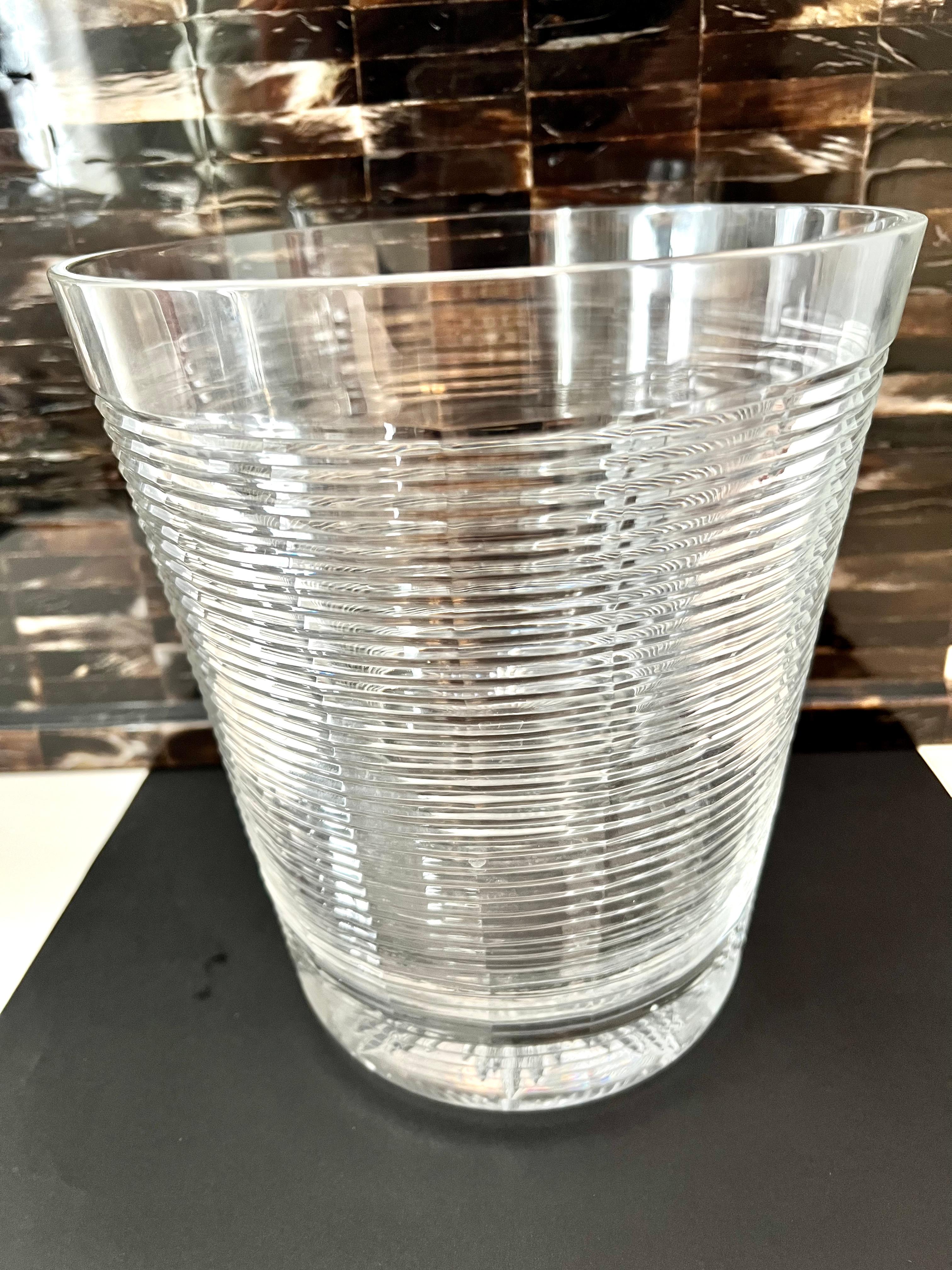 Ribbed Crystal Ice or Champagne Bucket For Sale 2