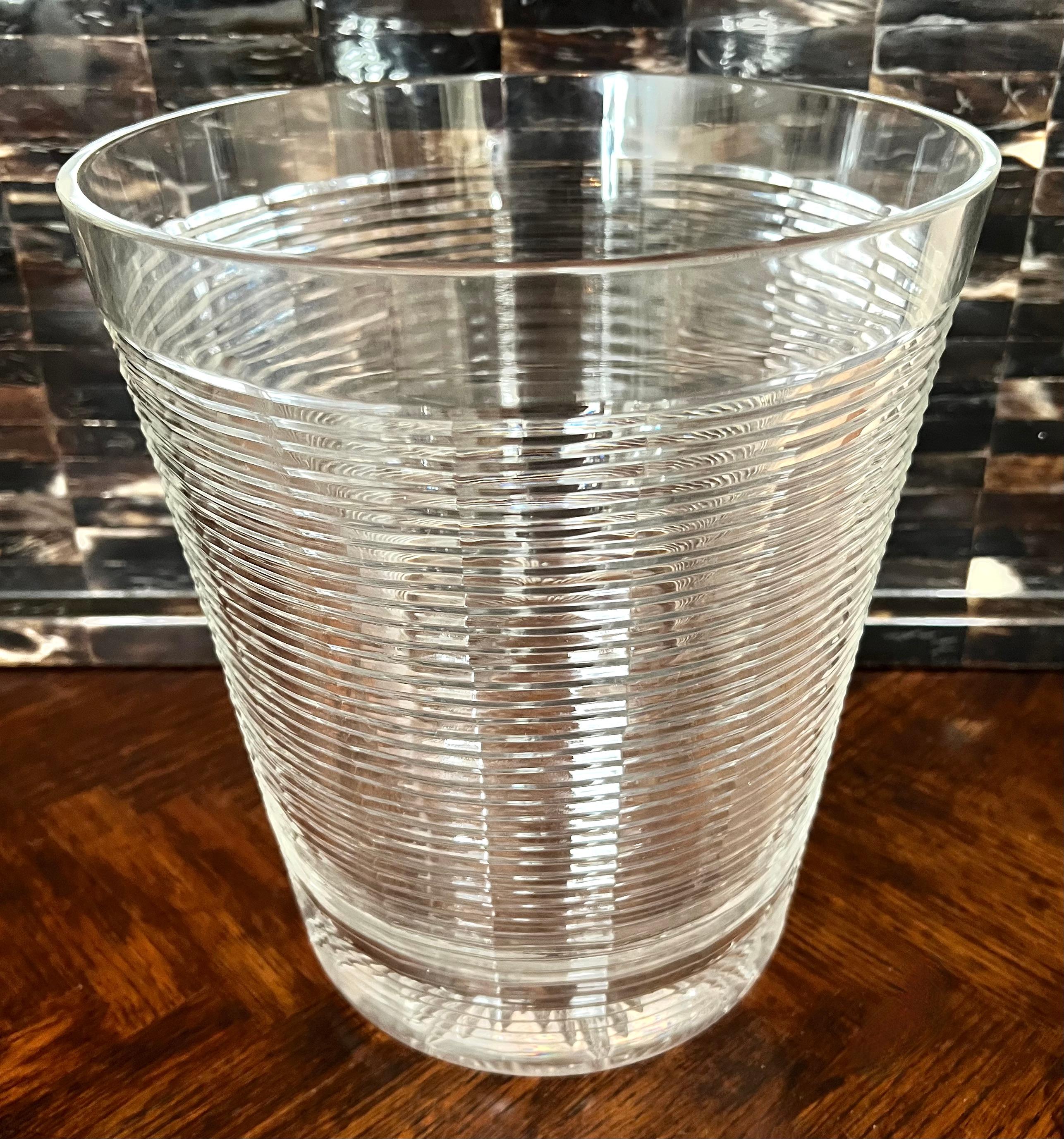 Ribbed Crystal Ice or Champagne Bucket For Sale 3