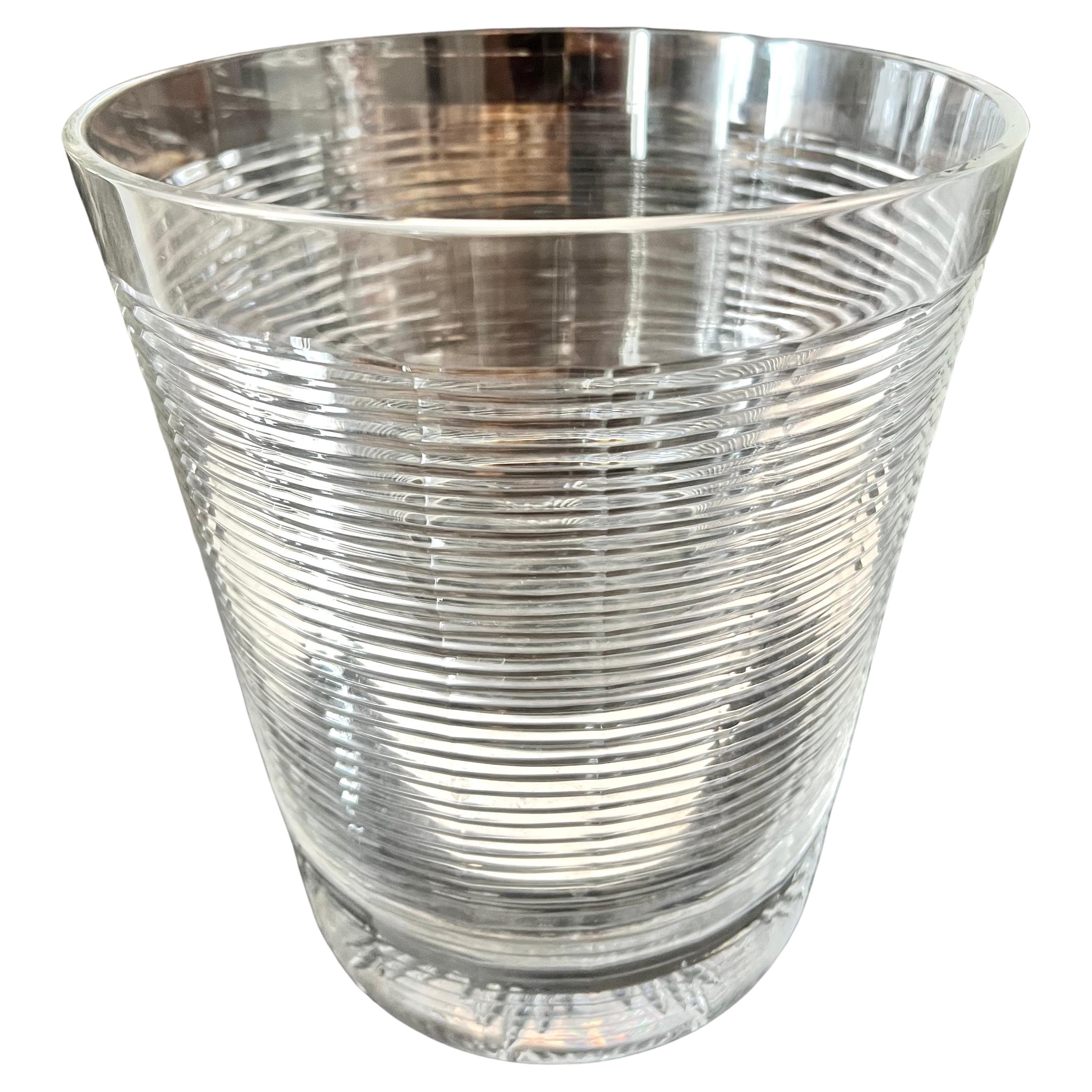 Ribbed Crystal Ice or Champagne Bucket For Sale