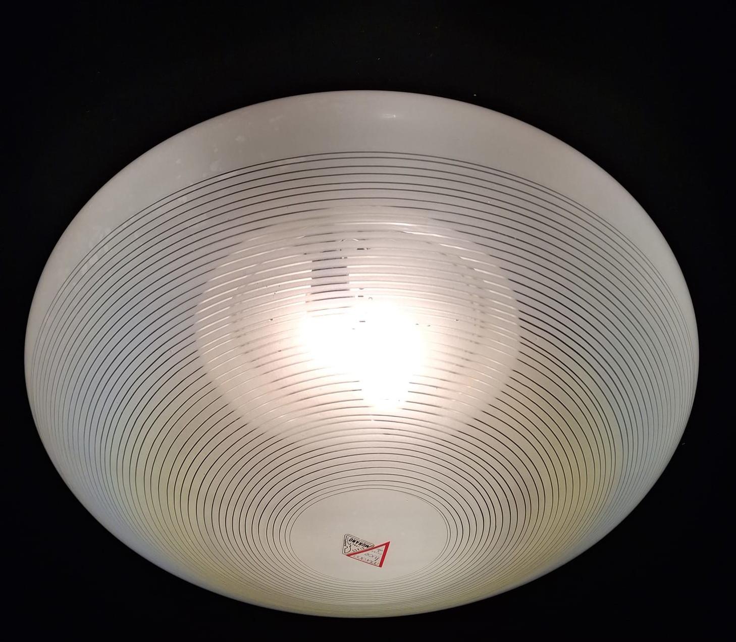 Verre brun Monture encastrée côtelée de Murano Luce en vente