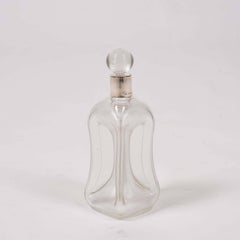 Ribbed Glass "Kluk-Kluk" Decanter with Silver Collar, Dated 1901