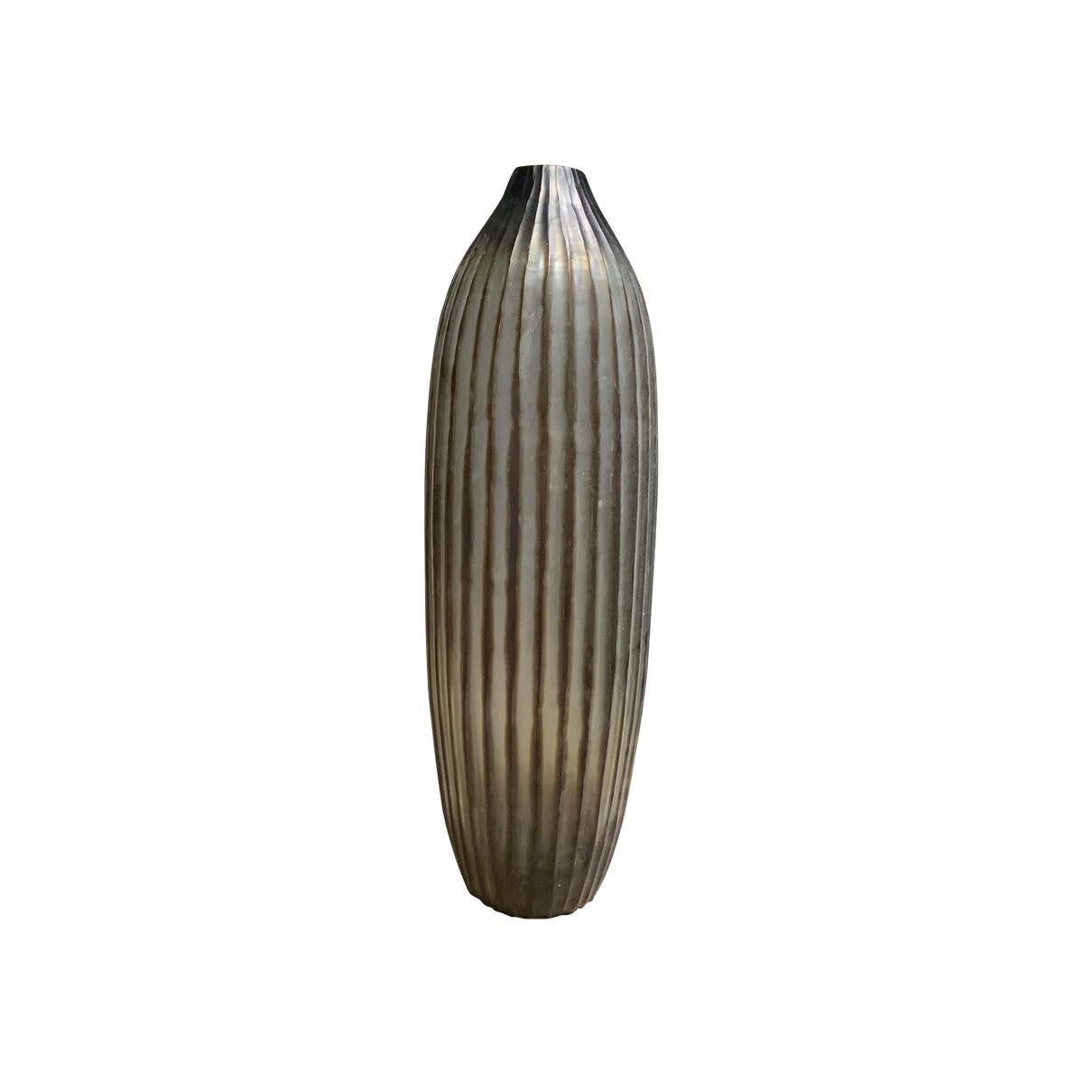 Ribbed Glass Vase, Indonesia, Contemporary