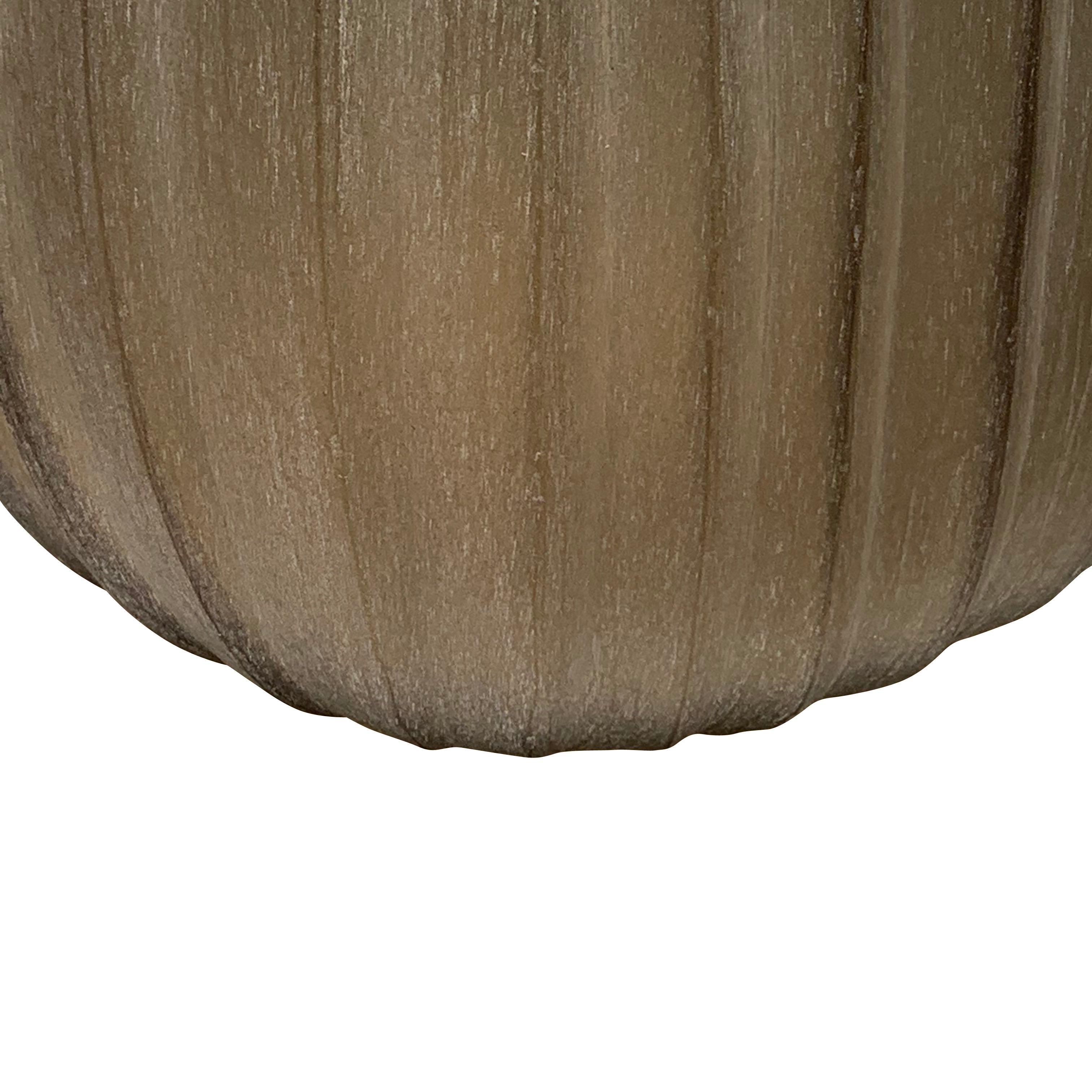 Romanian frosted tan glass pumpkin shape vase
Vertical rib design.
ARRIVAL TBD
 