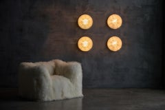 Ribbed Glass Wall Lights in the Manner of Mario Bellini, Italy, 1960s