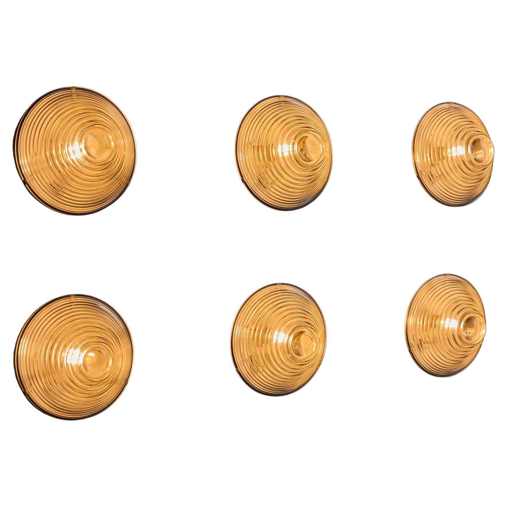 Applique in vetro a coste alla maniera di Mario Bellini, Italia, anni 
60 in vendita