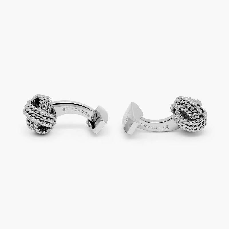Ribbed Knot cufflinks in stainless steel

Our traditional braided knots use polished, clean lines and fluid shapes to create a collection perfect for those who favour a minimalistic style. A high-shine finish is added to each twisted cable with our