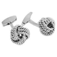 Ribbed Knot Cufflinks in Stainless Steel