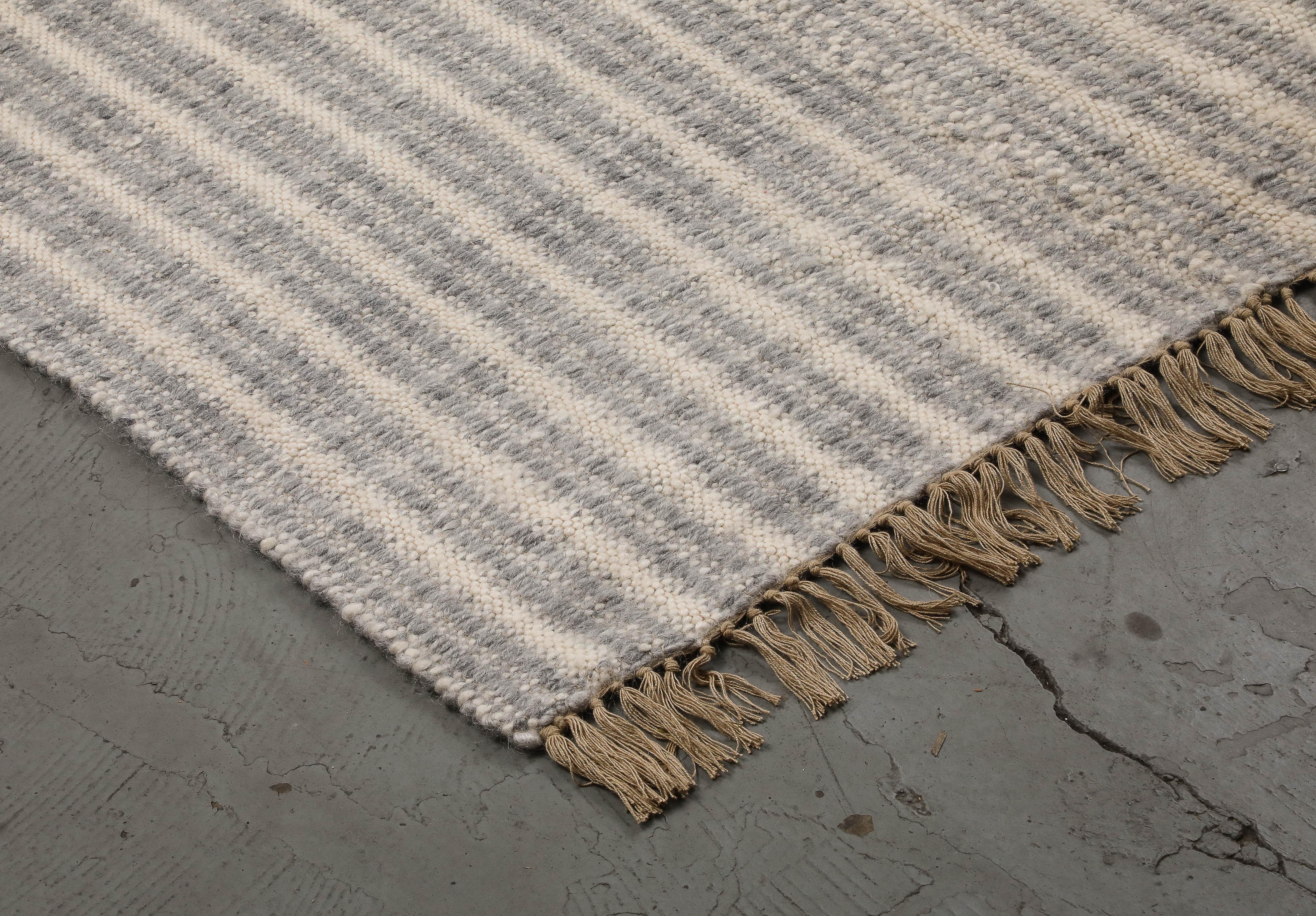 Contemporary Ribbed Mohair Hand-Knotted Area Rug by Ennui Home For Sale