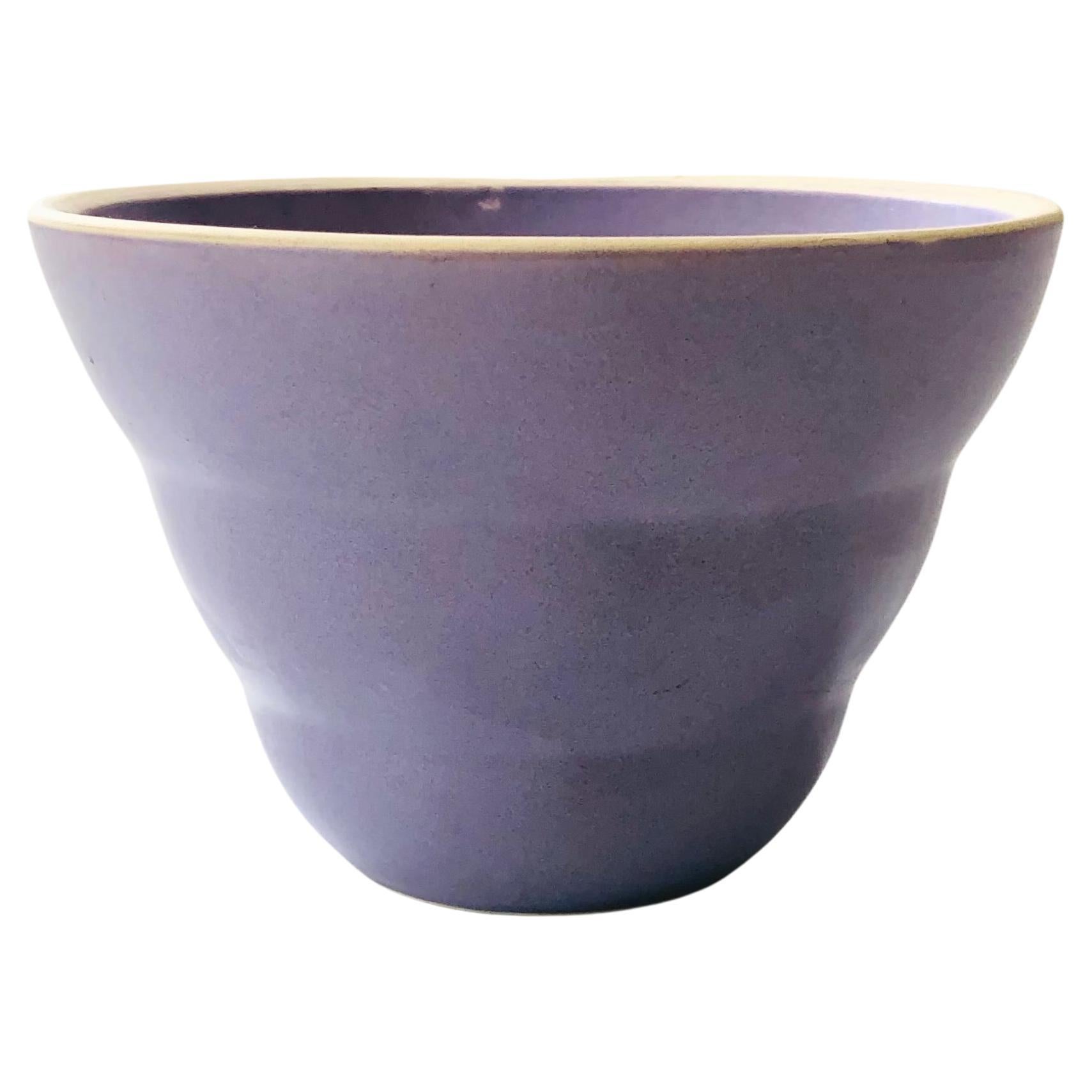 Ribbed Purple Pottery Planter by Mud Hut