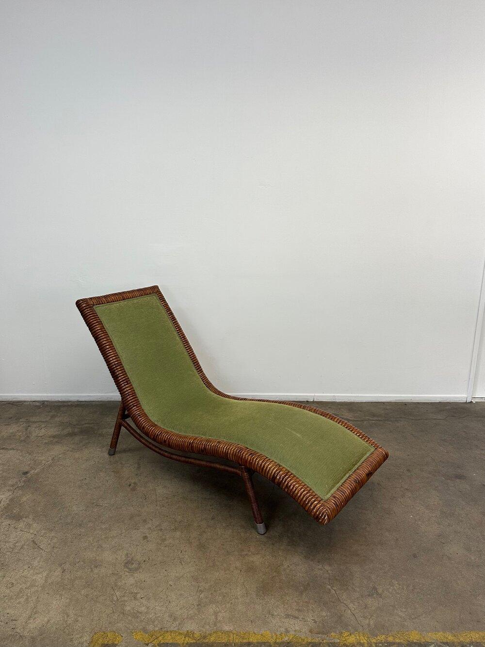 American Ribbed Rattan Chaise